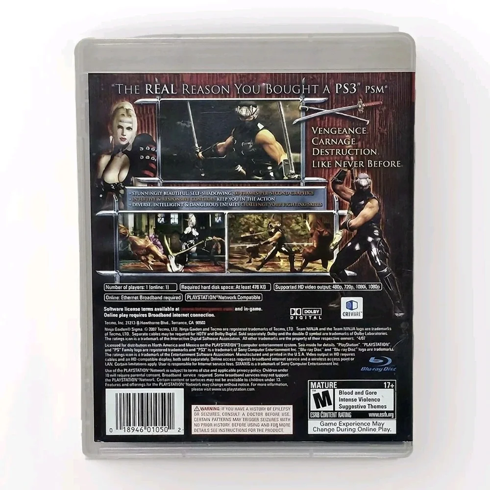 PS3 Ninja Gaiden: Sigma (2007) for Sony Playstation 3  Complete w/ Manual